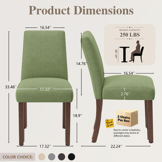 smartue Dining Chairs Sets, Parsons Chairs for Small Spaces, Light Beige