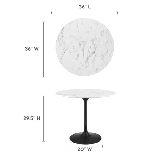 Mid Century Modern Round Dining Table with Pedestal Base