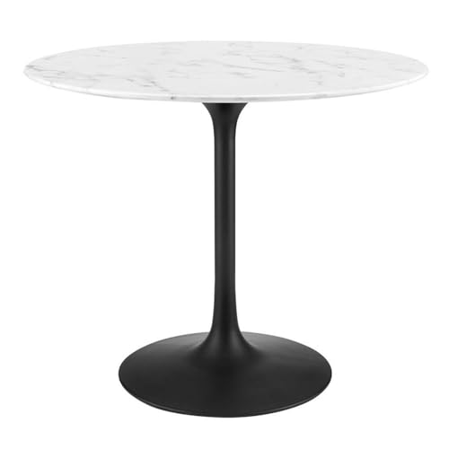 Mid Century Modern Round Dining Table with Pedestal Base
