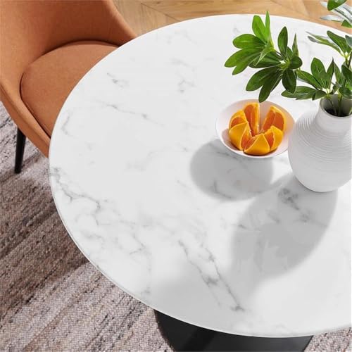 Mid Century Modern Round Dining Table with Pedestal Base