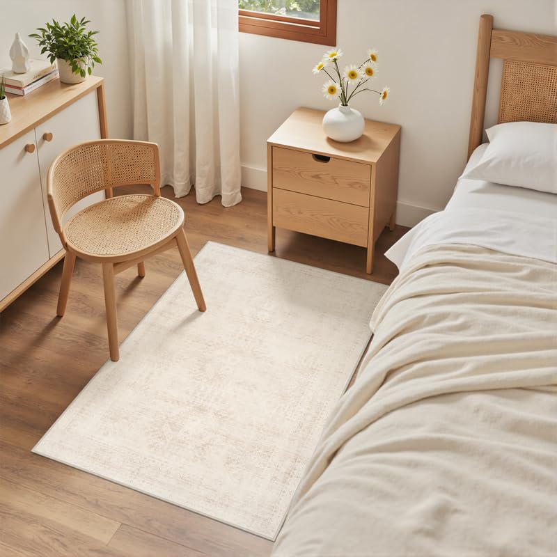 Luxturiy 8x10 Area Rugs Living Room: Bedroom Neutral Washable Carpet