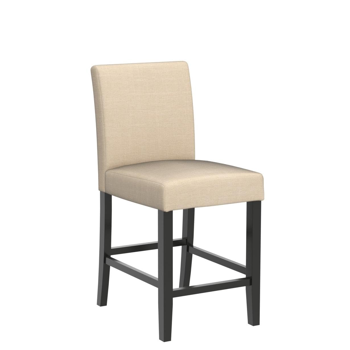 Modern Upholstered Counter Height Bar Stools with Wood Legs