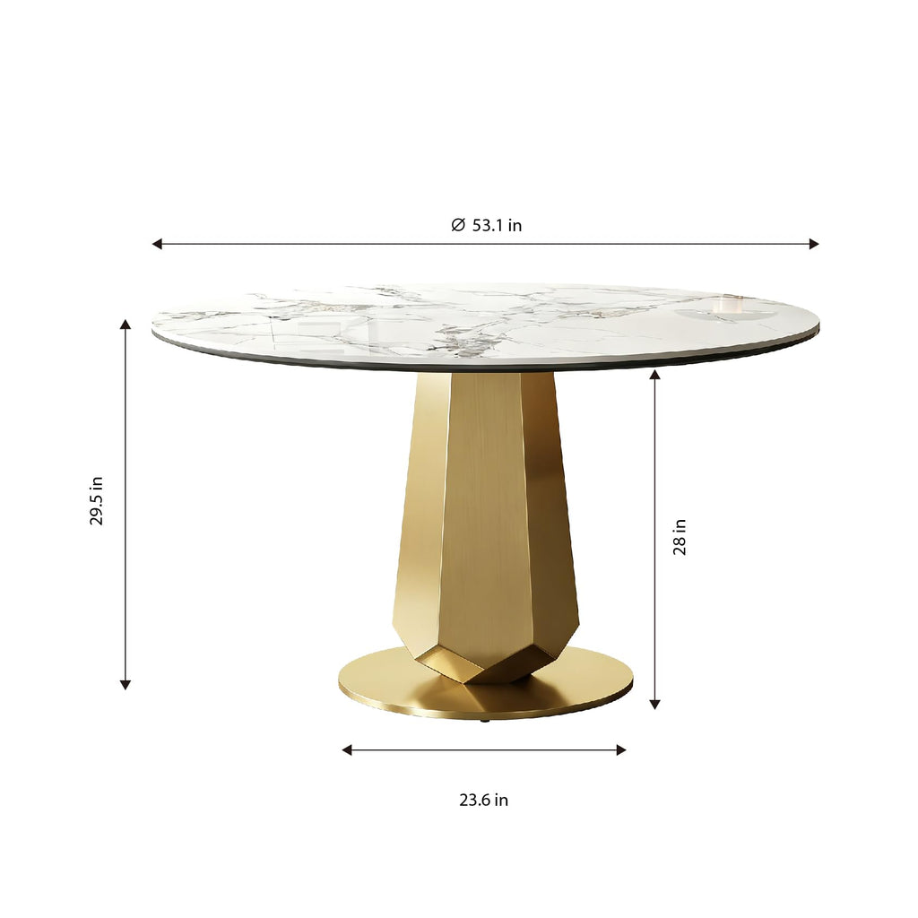 Montary 53” Modern Round Dining Table for 4-6 Seat