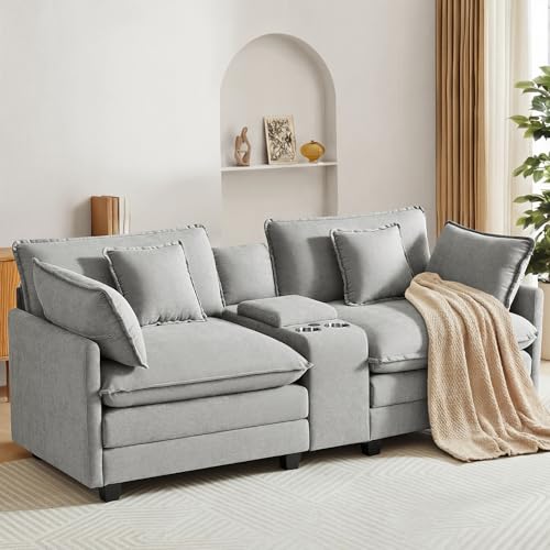 Oversized Modular Sectional Sofa with Storage Console