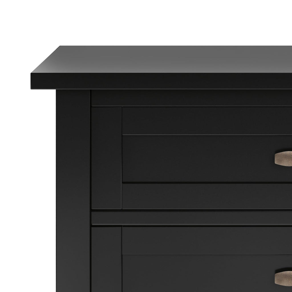 Solid Wood Bedside Nightstand with Storage Drawer in White