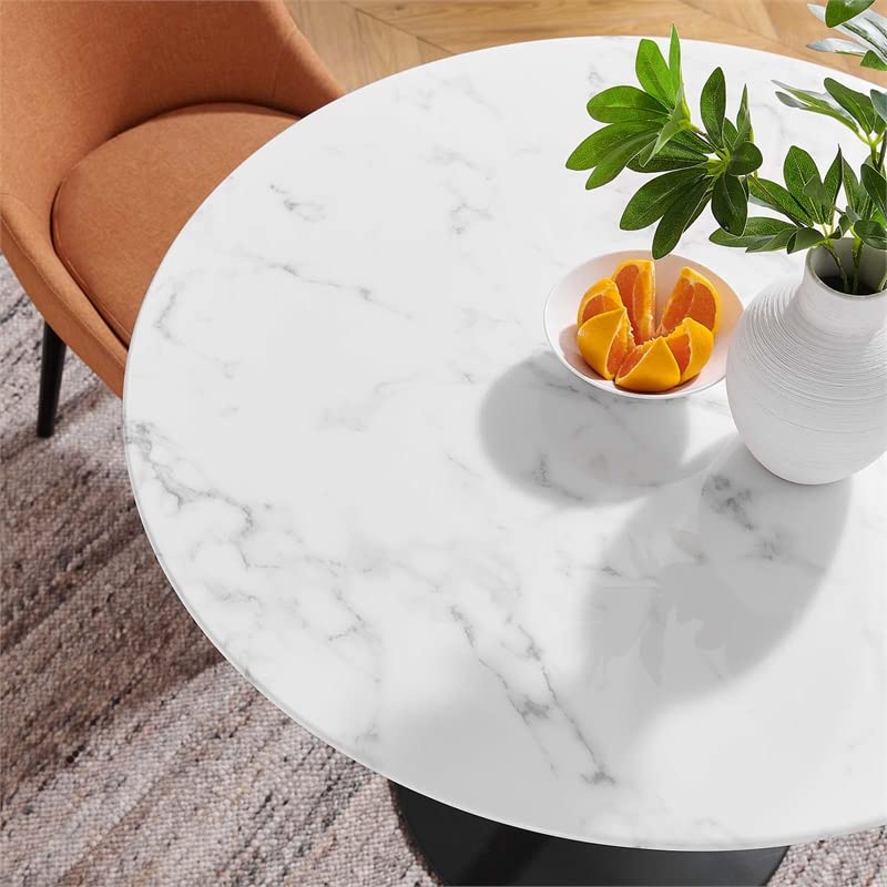 Mid Century Modern Round Dining Table with Pedestal Base