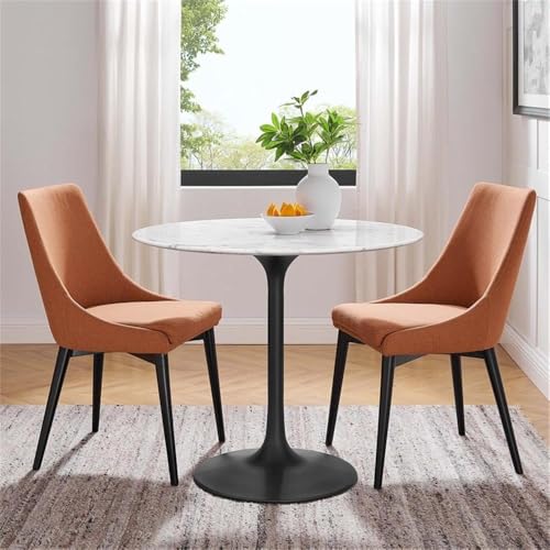 Mid Century Modern Round Dining Table with Pedestal Base