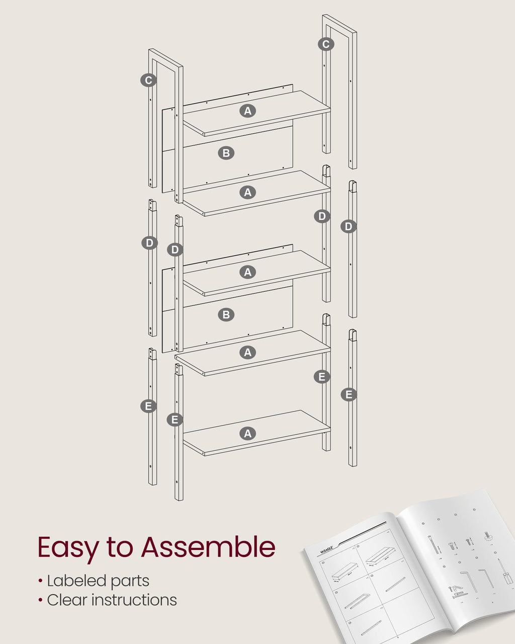 VASAGLE Bookshelf