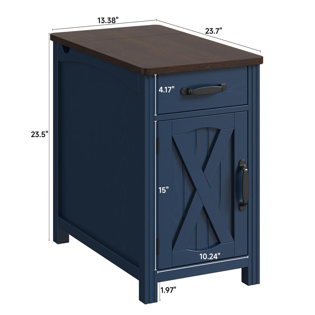 ONBRILL Farmhouse End Table with Barn Door