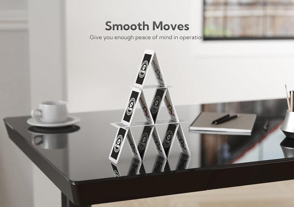 Small Glass Standing Desk with Drawer and USB Charging Ports
