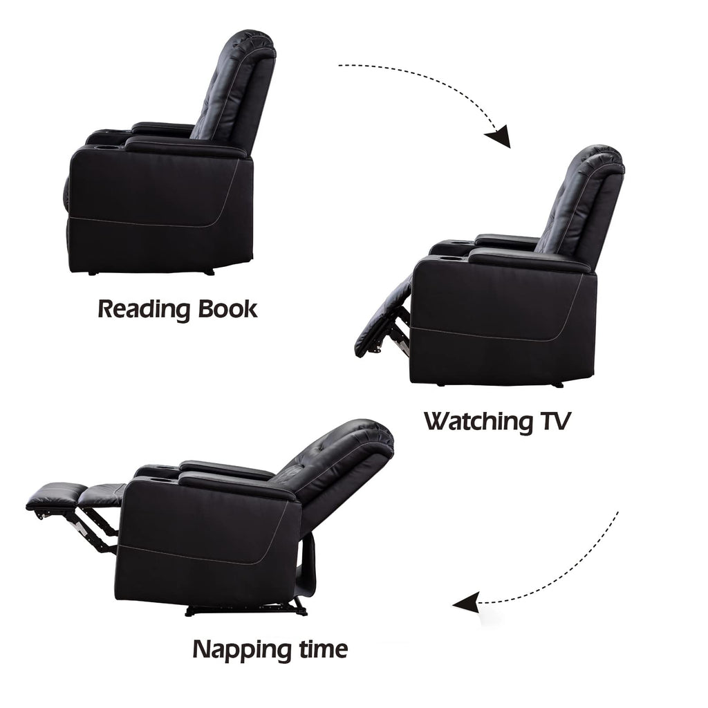 Set of 2 Power Recliner Chairs with USB Ports and Cup Holders