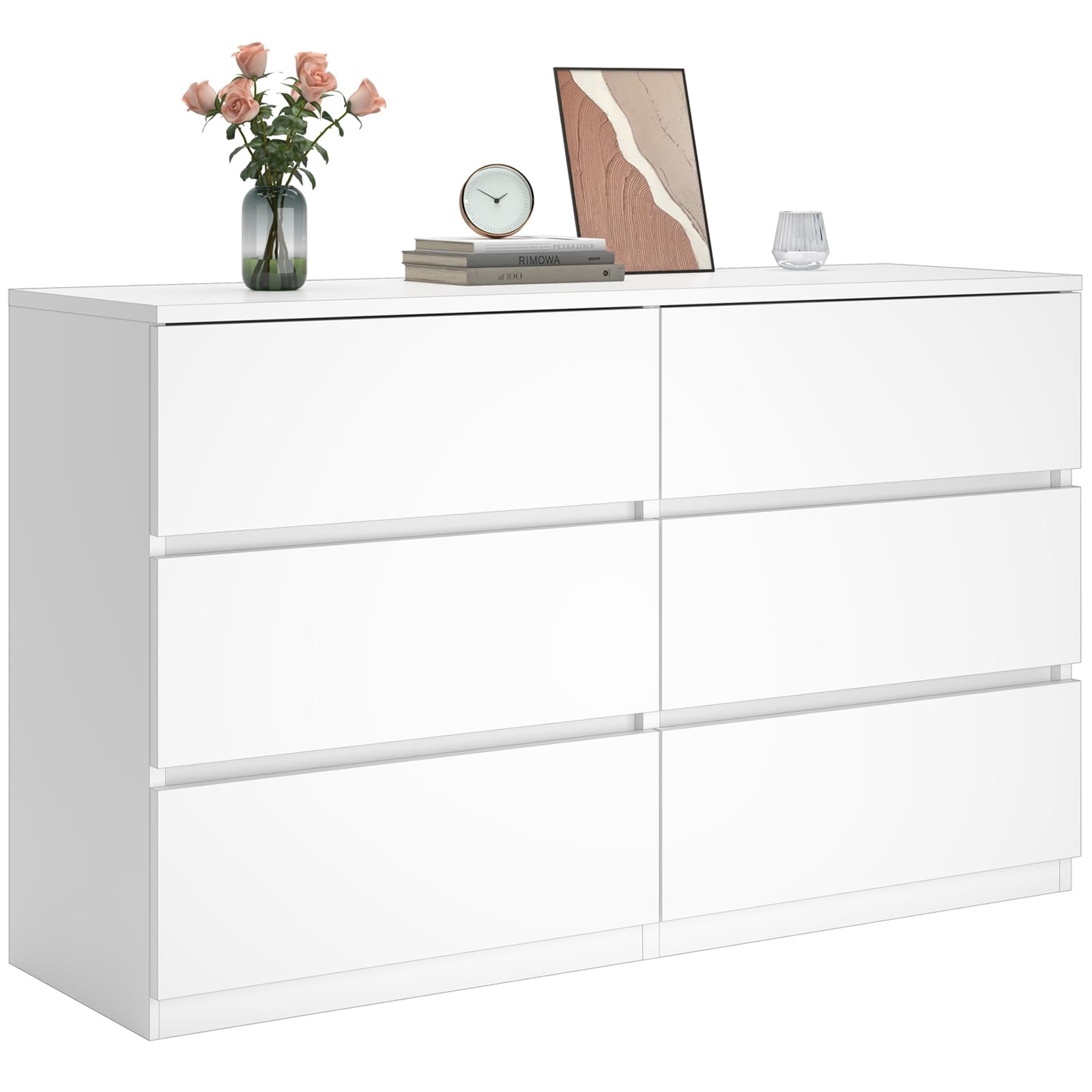 Wood Chest of Drawers with Storage for Bedroom and Closet