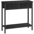 Narrow Console Table with Storage Drawers and Two Tier Shelves