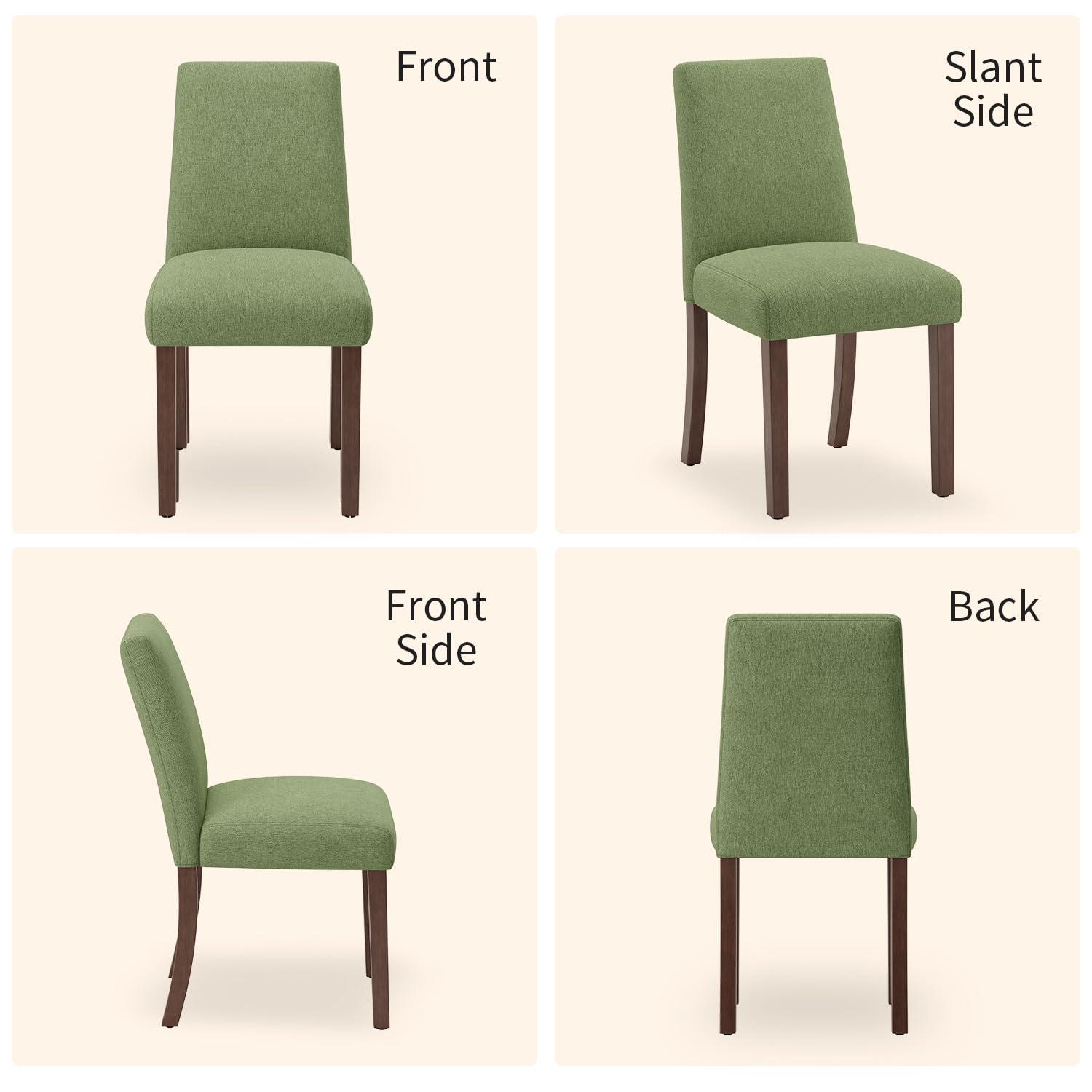 smartue Dining Chairs Sets, Parsons Chairs for Small Spaces, Light Beige