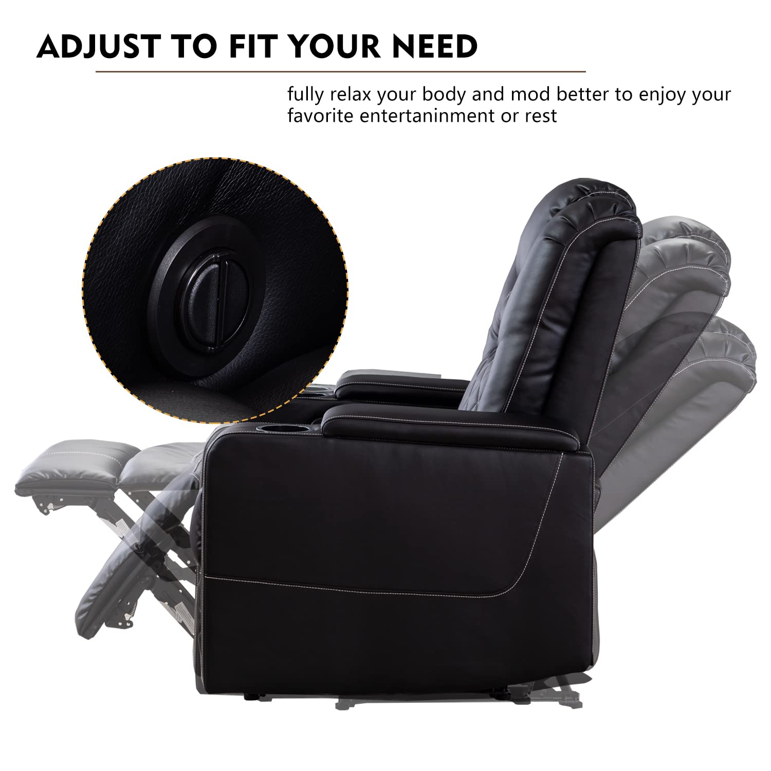 Set of 2 Power Recliner Chairs with USB Ports and Cup Holders