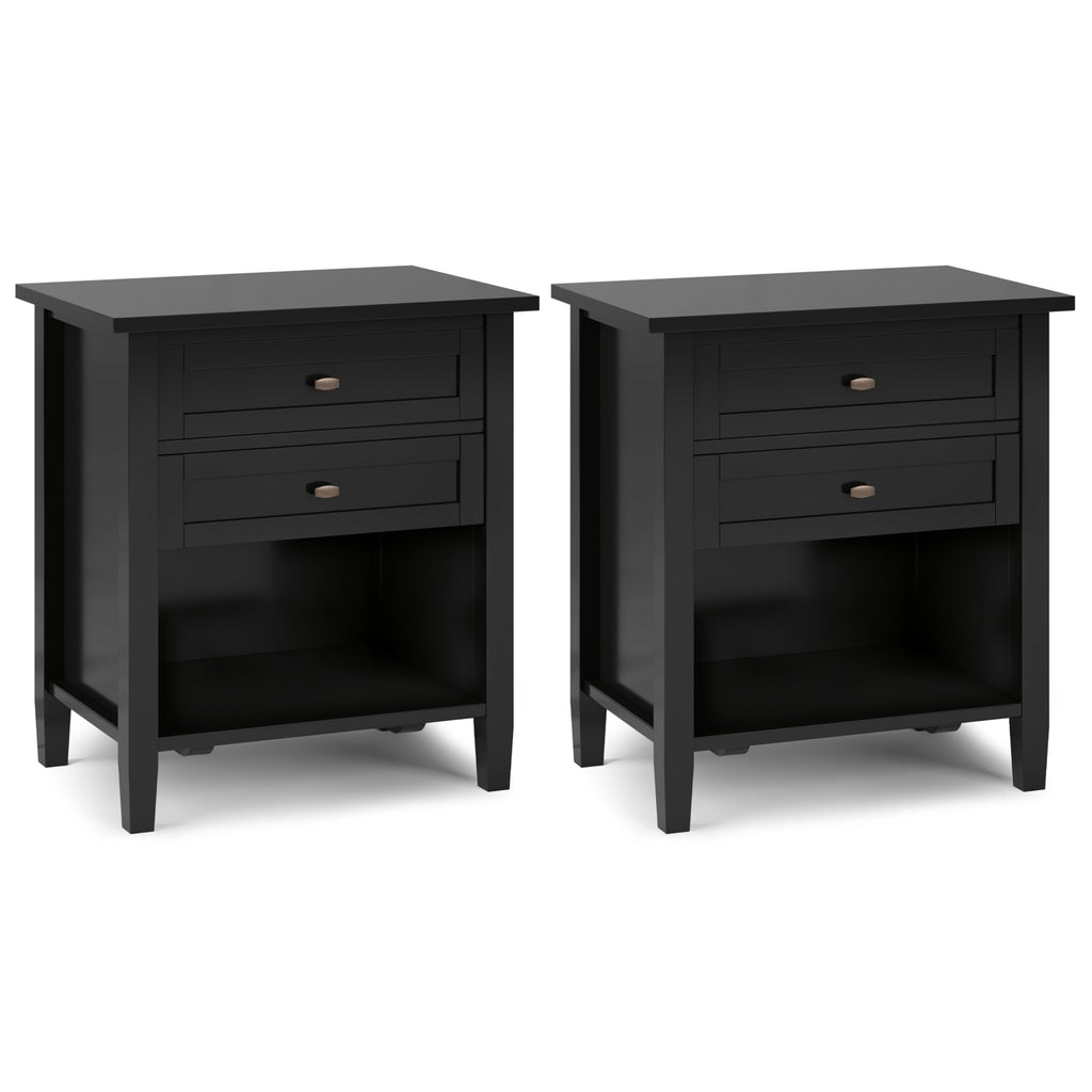 Solid Wood Bedside Nightstand with Storage Drawer in White