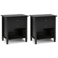 Solid Wood Bedside Nightstand with Storage Drawer in White