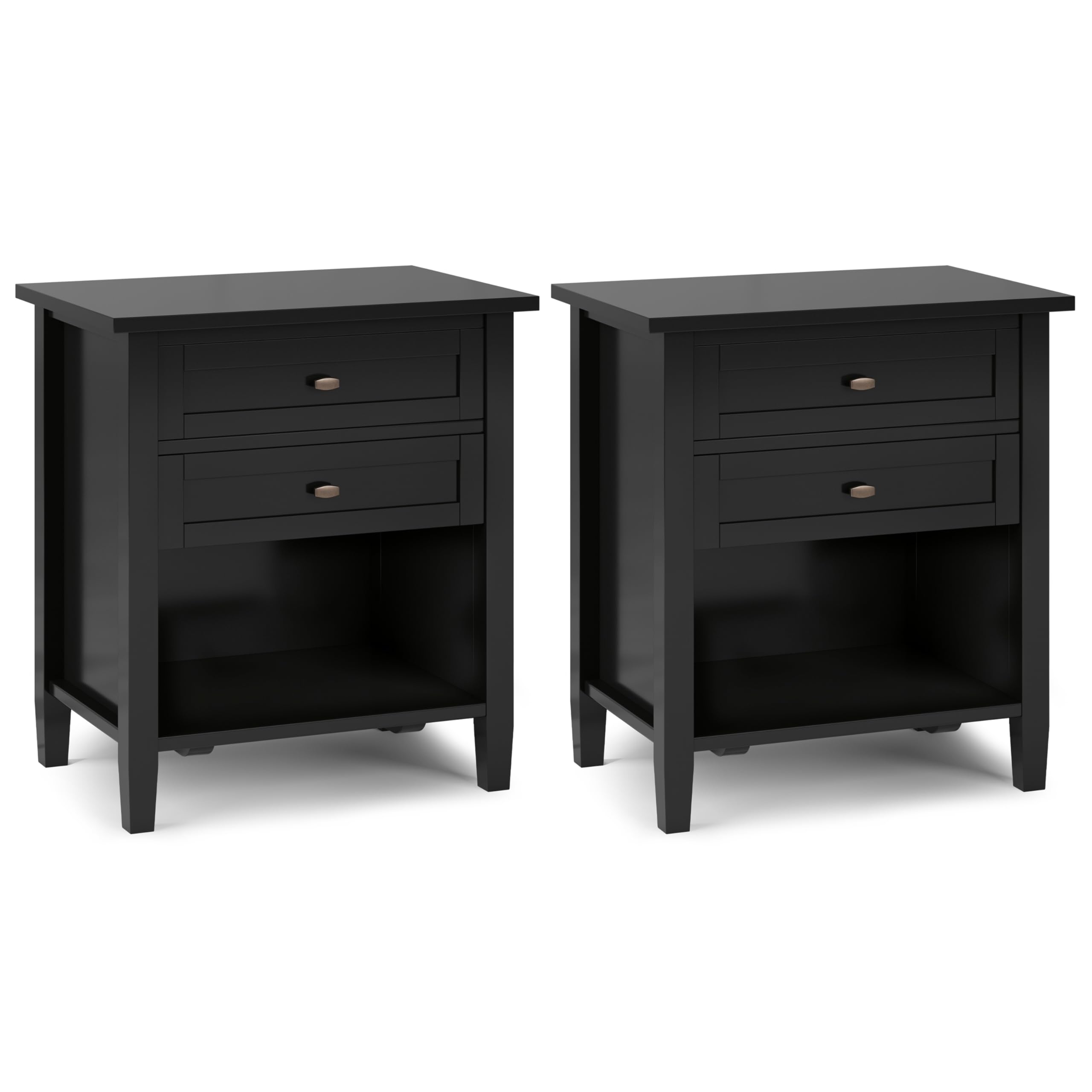 Solid Wood Bedside Nightstand with Storage Drawer in White