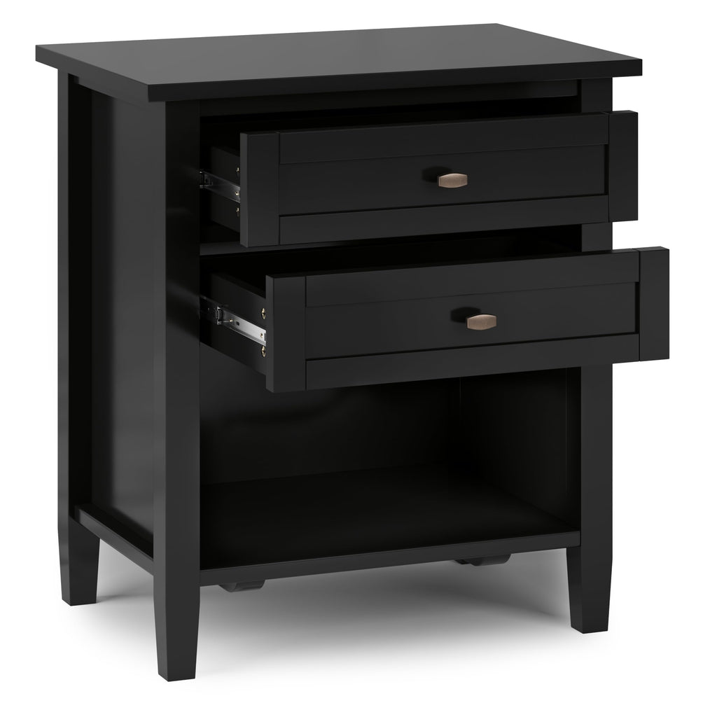 Solid Wood Bedside Nightstand with Storage Drawer in White