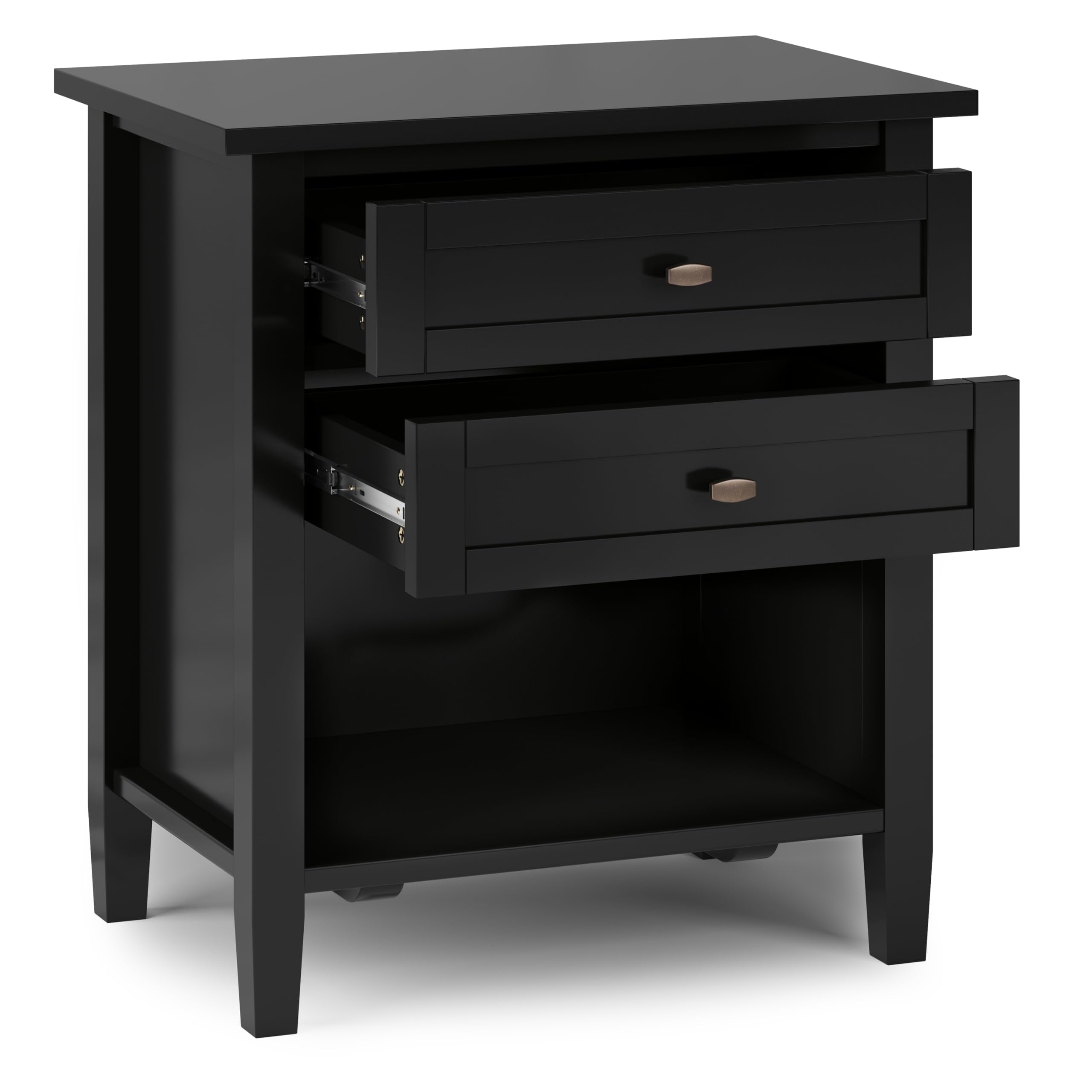 Solid Wood Bedside Nightstand with Storage Drawer in White