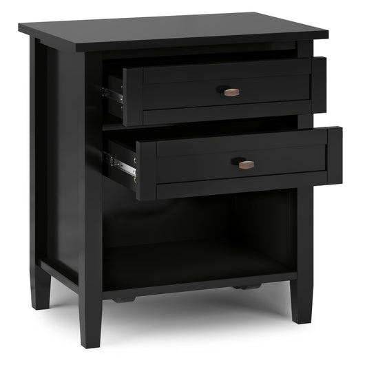 Solid Wood Bedside Nightstand with Storage Drawer in White