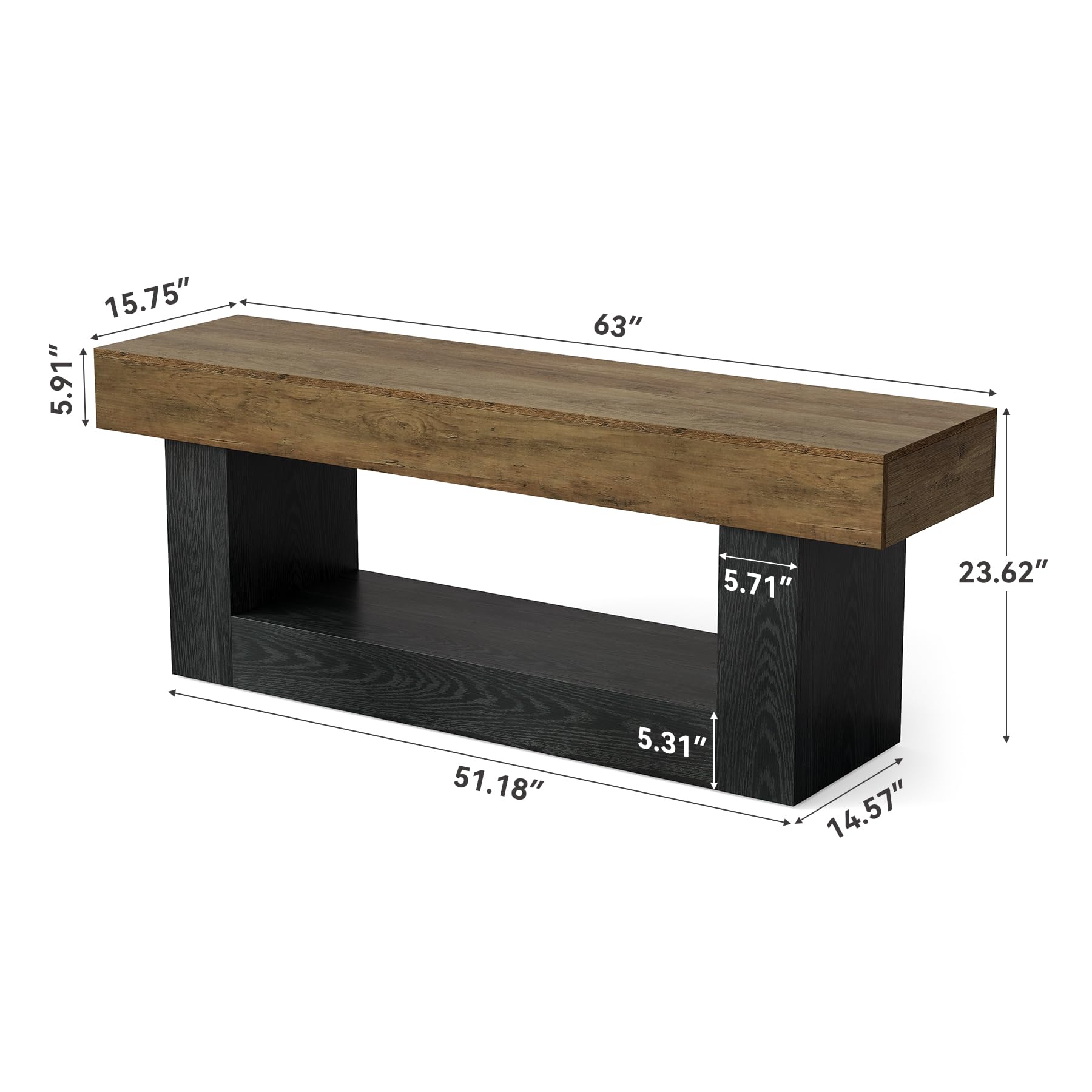 Modern TV Stand with Open Storage Shelves and Media Console