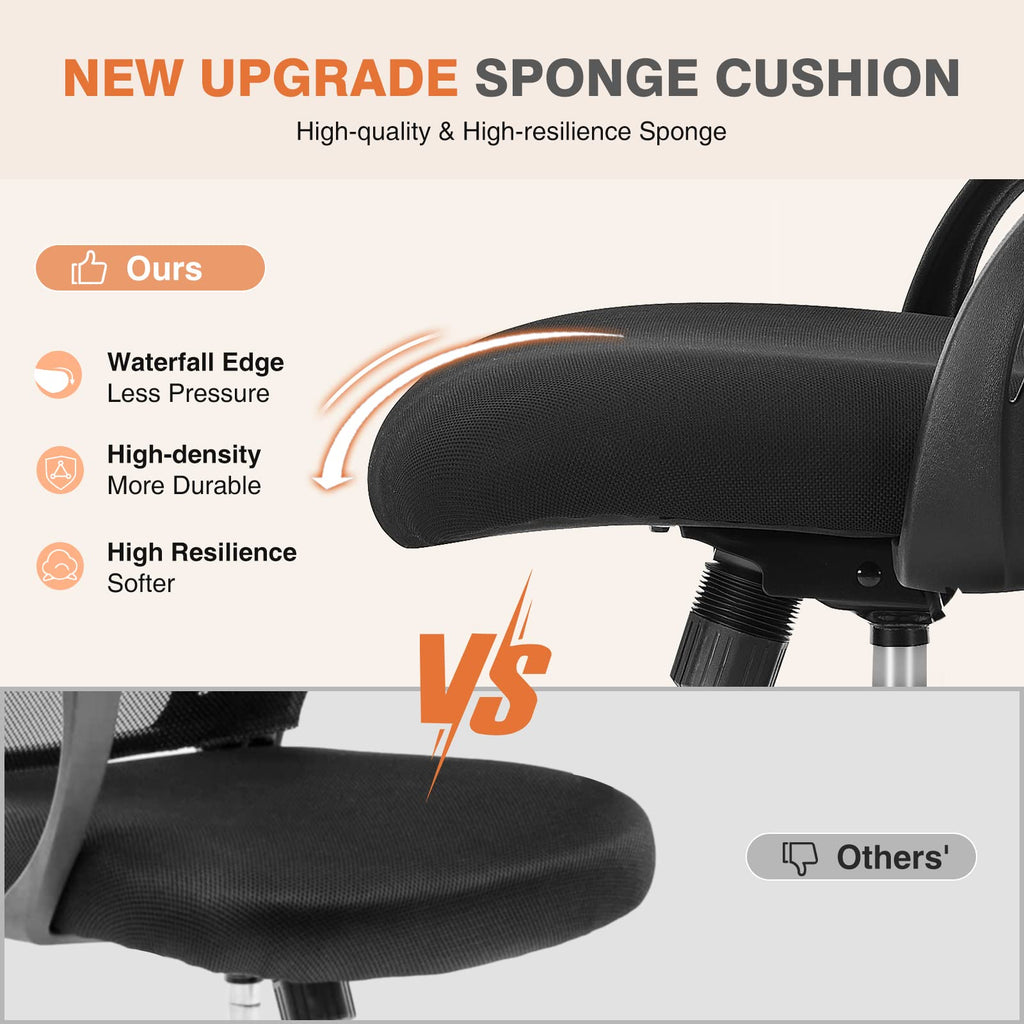 Ergonomic Mid Back Mesh Office Chair with Lumbar Support and Armrests