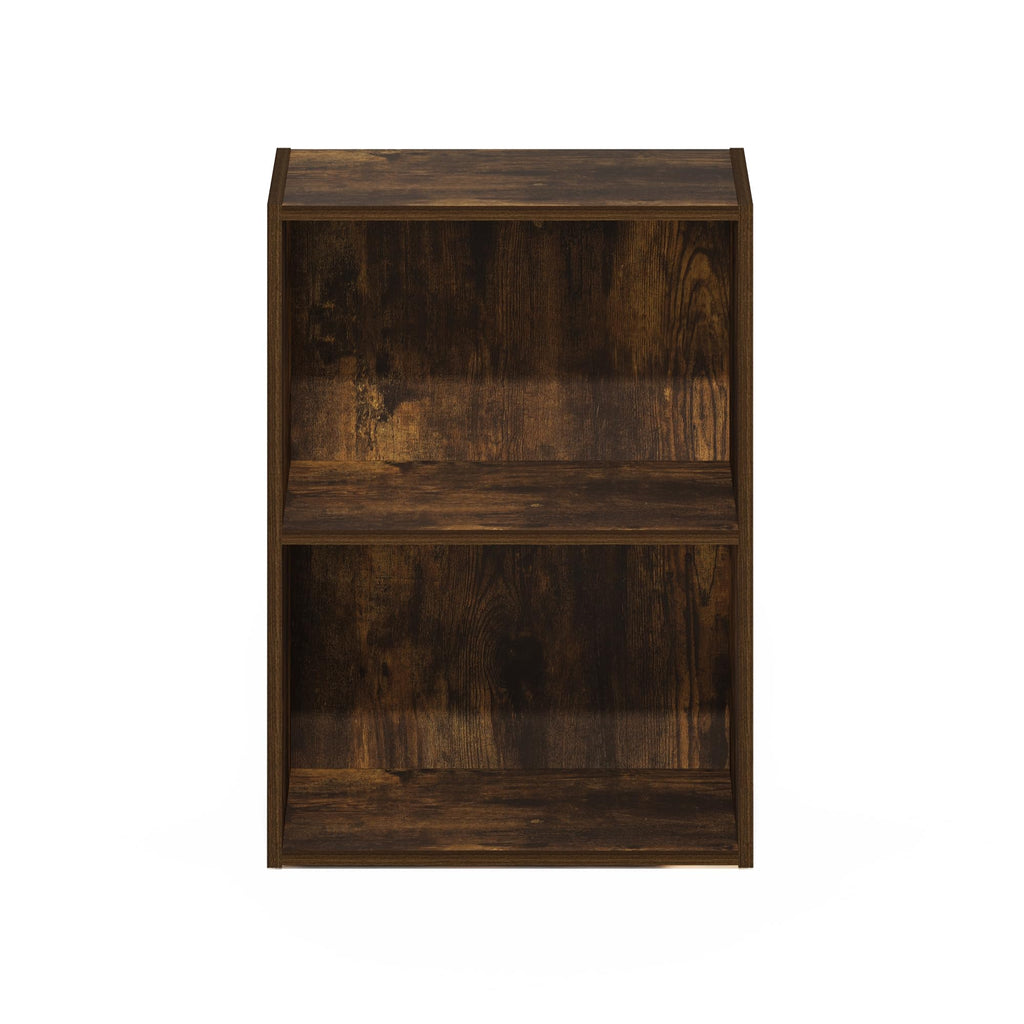 Tiered Wood Bookshelf with Open Shelving for Home Office and Living Space