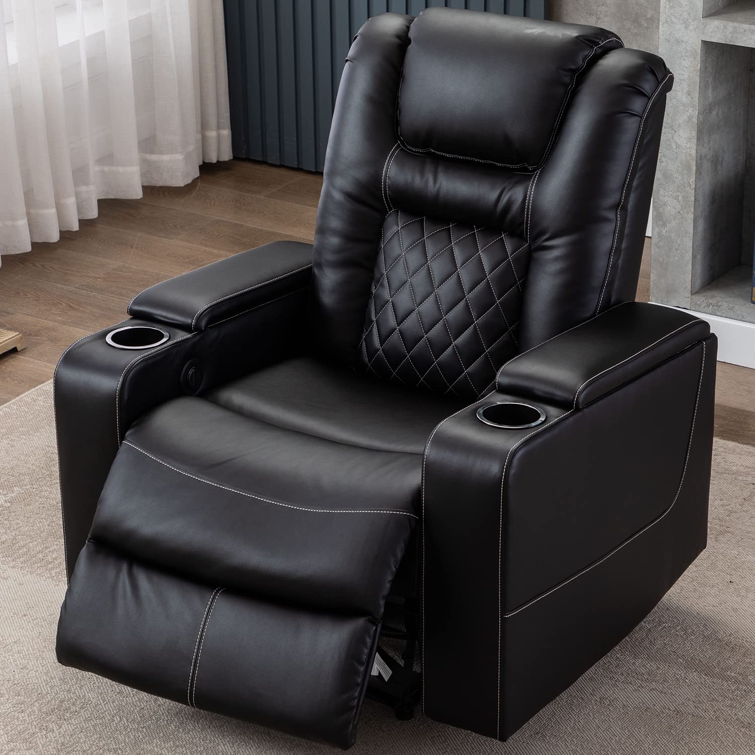 Set of 2 Power Recliner Chairs with USB Ports and Cup Holders