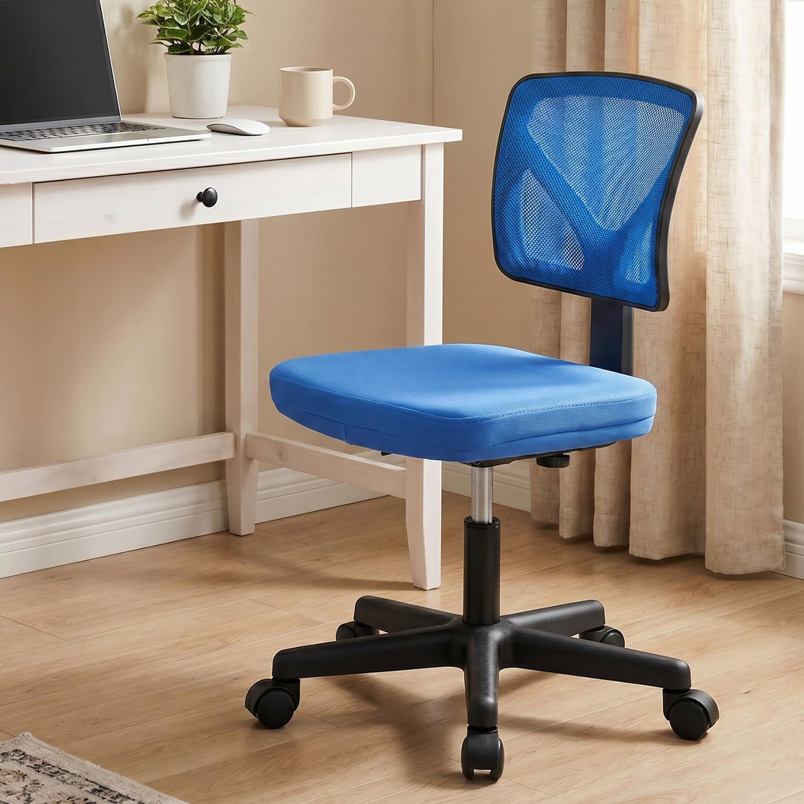 Low Back Mesh Office Chair with Wheels and Lumbar Support