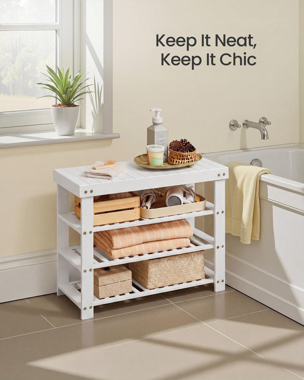 SONGMICS Shoe Rack Bench