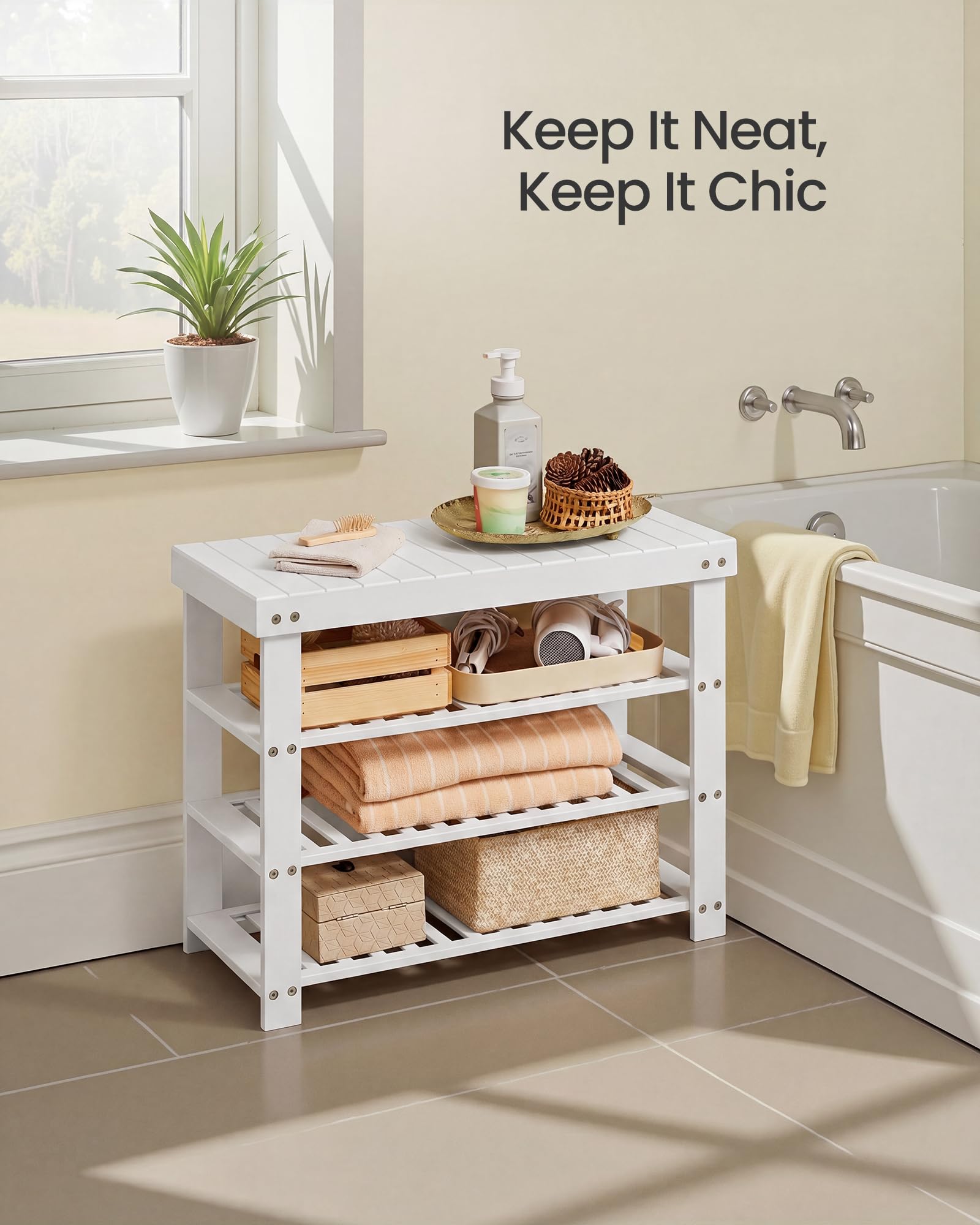 SONGMICS Shoe Rack Bench