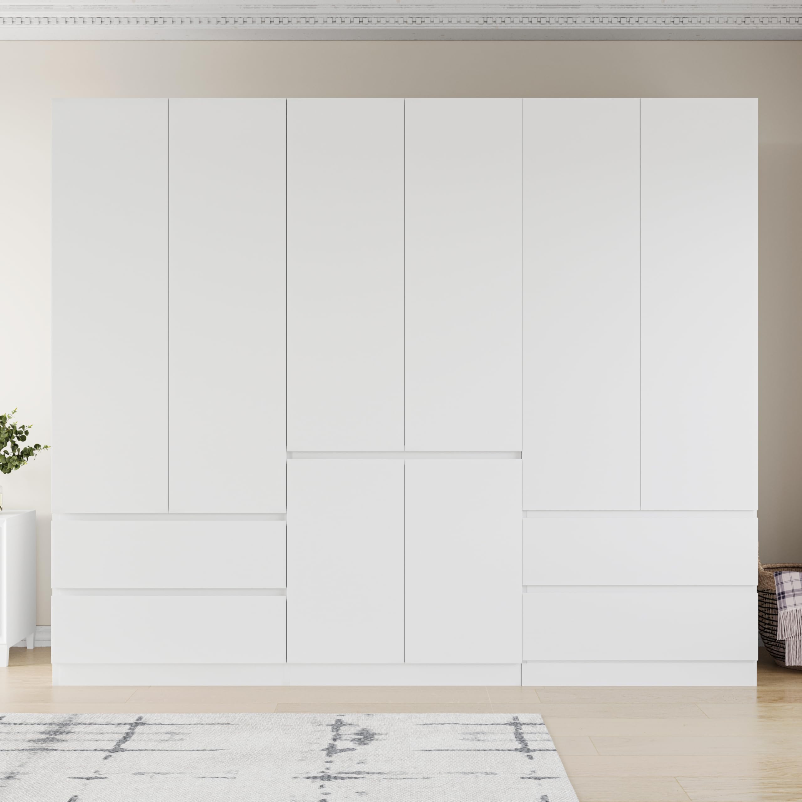 Mekminop Armoire Wardrobe Closet with Drawers and Shelves