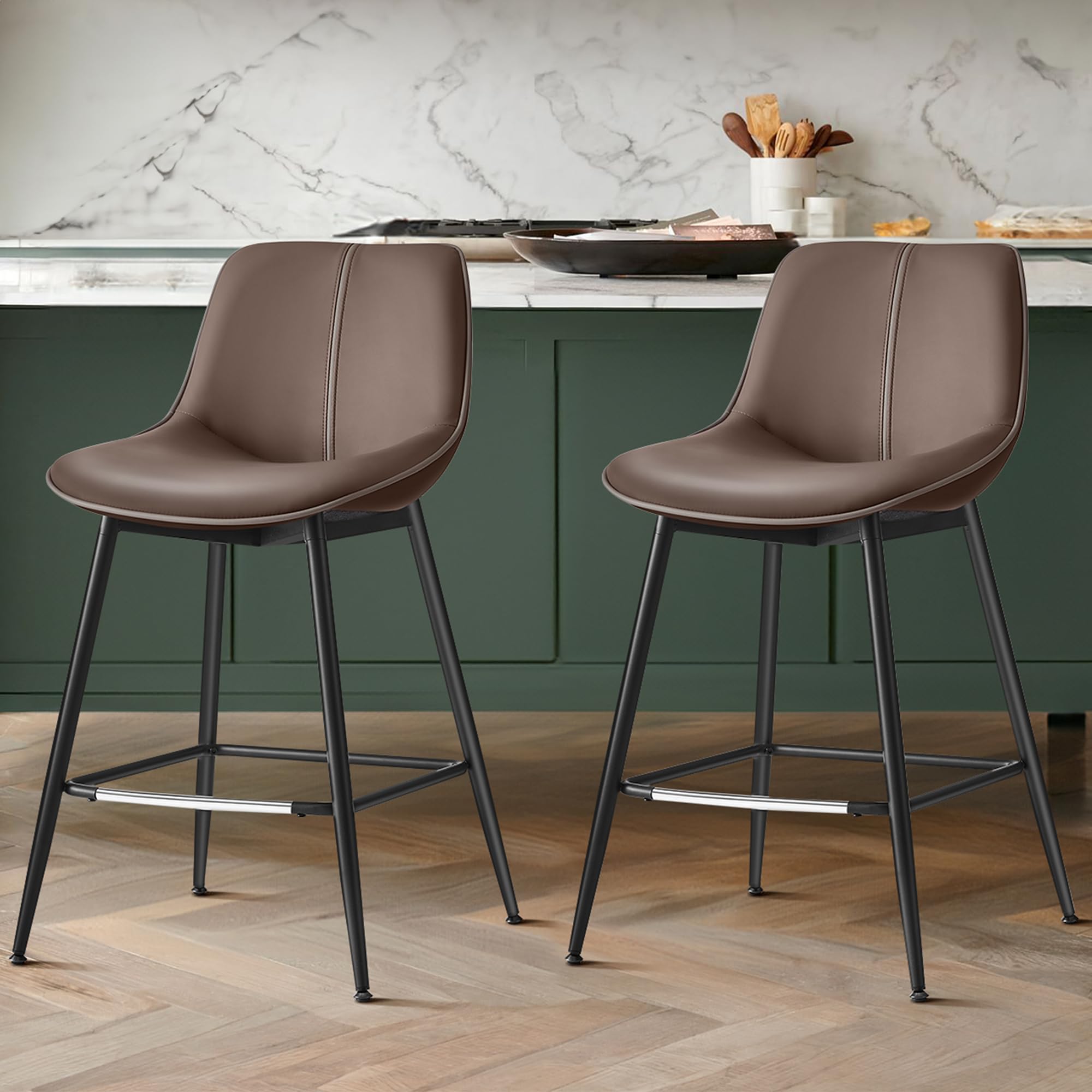 VASAGLE Bar Stools, Bar Height Bar Stools with Back, Ergonomic Backrest