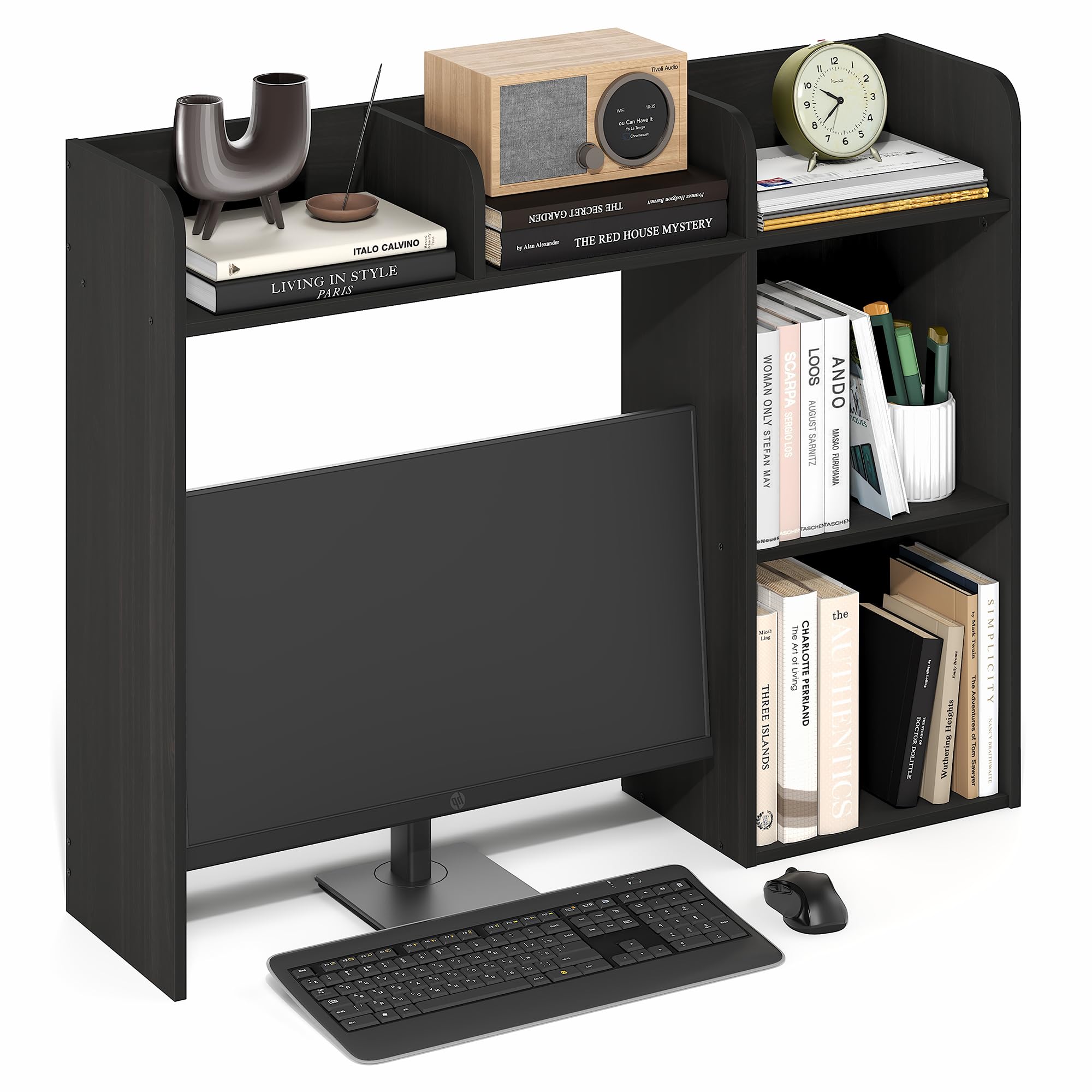 Furinno Classic Desk Shelf, 4-Shelf Desktop Hutch
