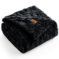 Reversible Plush Faux Fur Throw Blanket with Soft Textured Design
