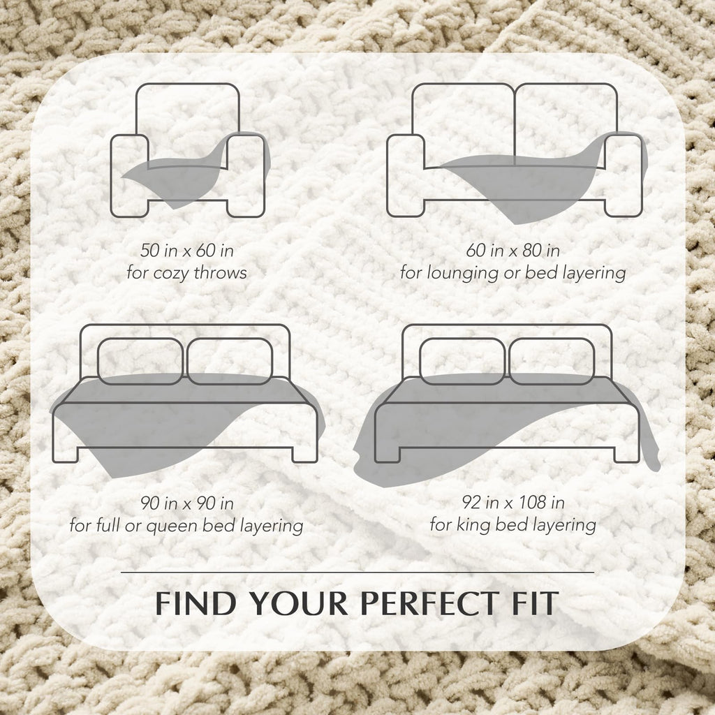 EVERGRACEHOME Chunky Chenille Throw Blankets