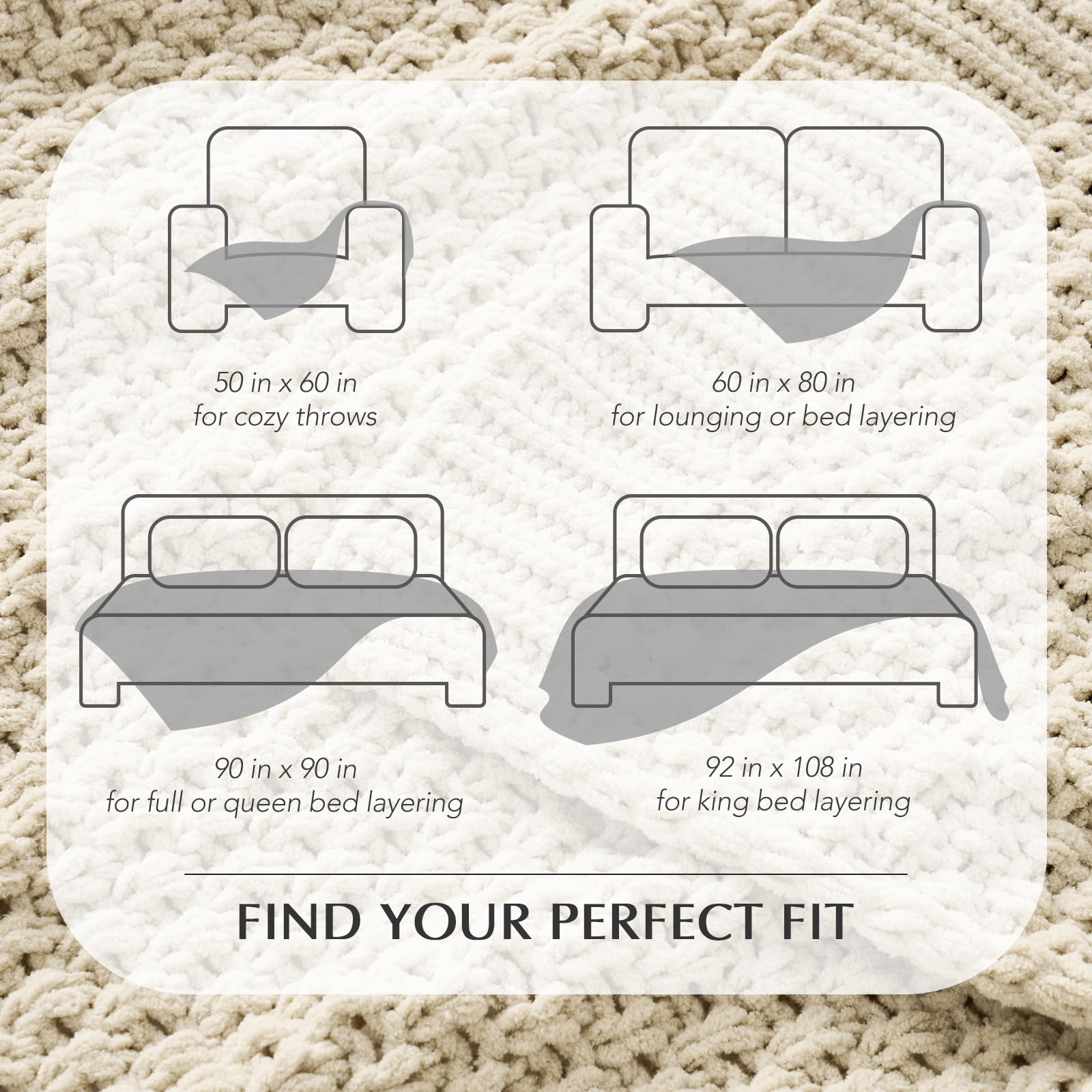 EVERGRACEHOME Chunky Chenille Throw Blankets