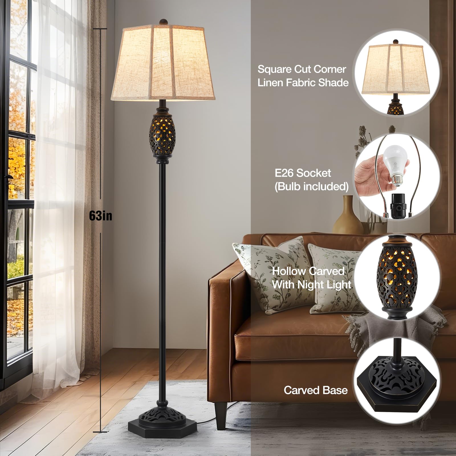 Luvkczc Rustic Floor Lamp