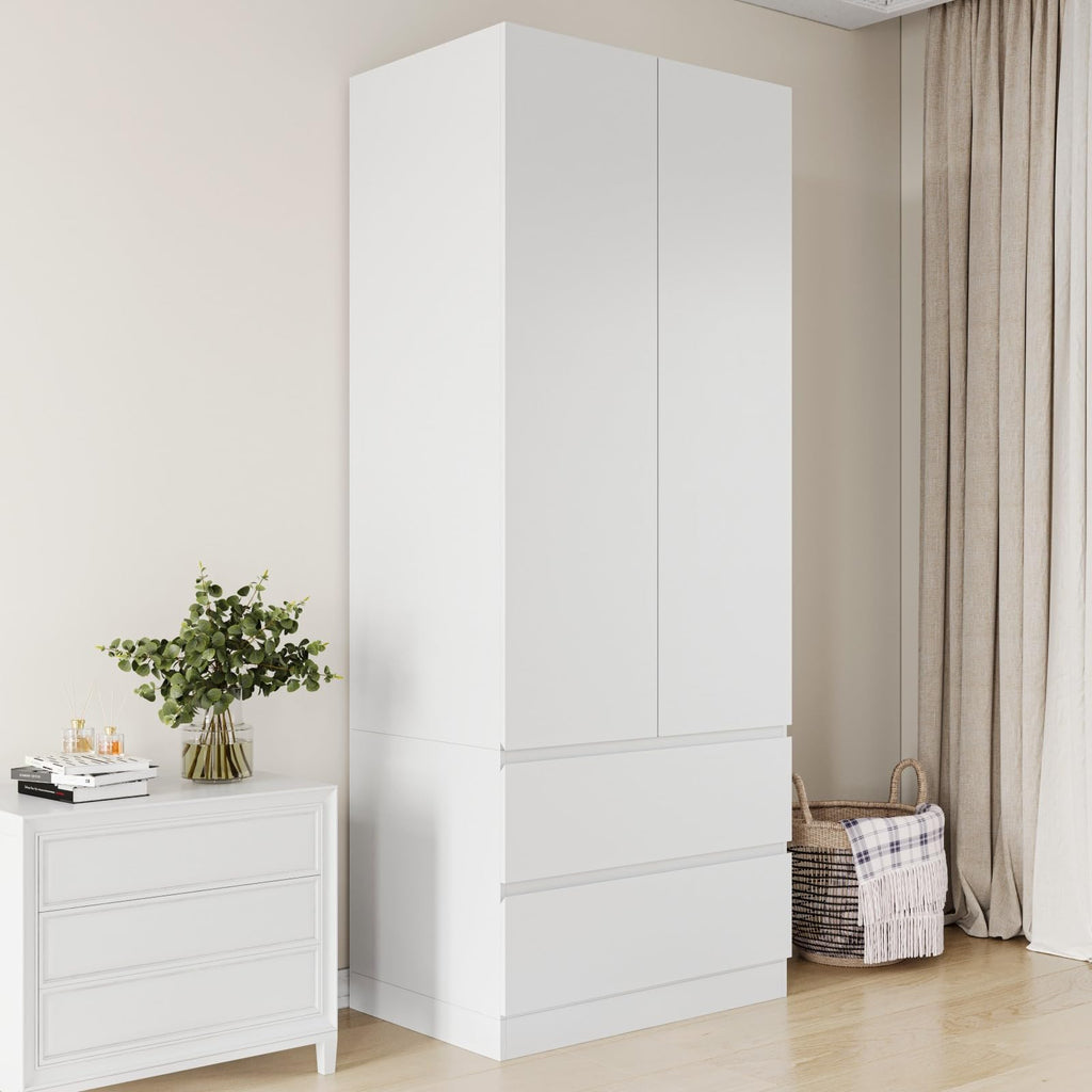 Mekminop Armoire Wardrobe Closet with Drawers and Shelves