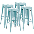 30 Inch Metal Bar Stools with Industrial Design and Footrest
