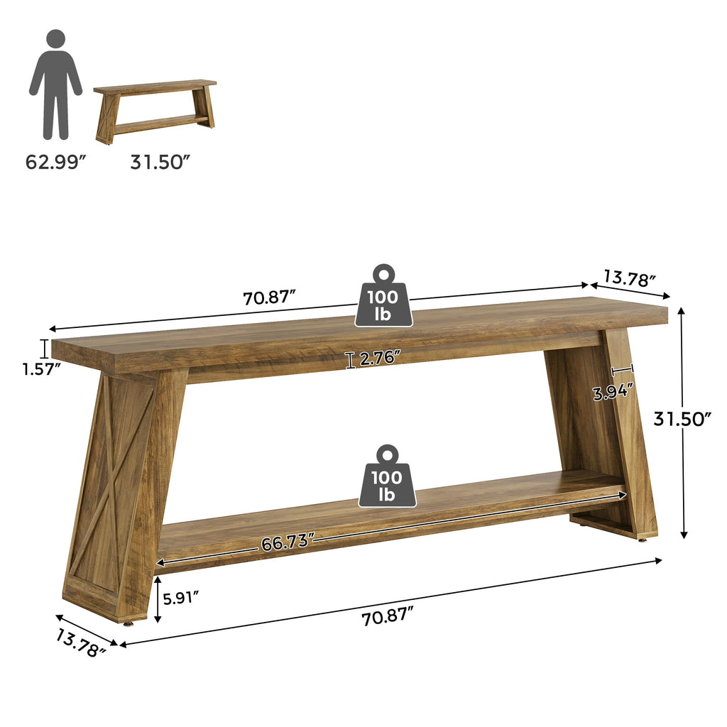 Condemo 70.9" Extra Long Entryway Table