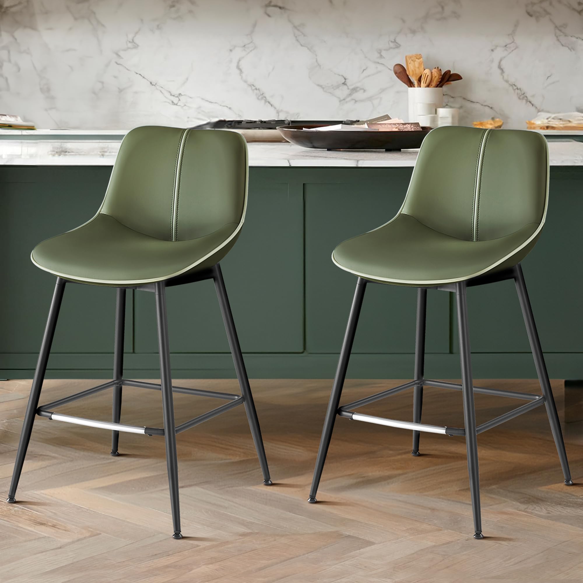 VASAGLE Bar Stools, Bar Height Bar Stools with Back, Ergonomic Backrest