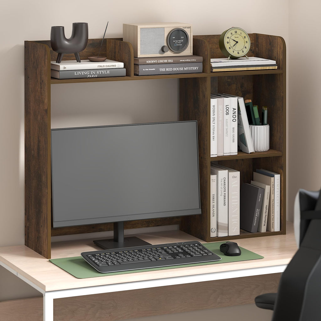 Furinno Classic Desk Shelf, 4-Shelf Desktop Hutch