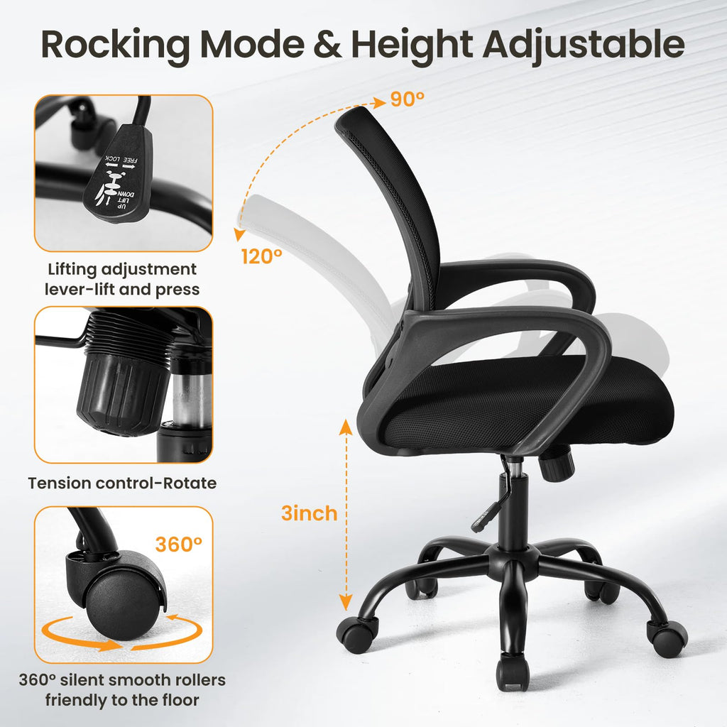 OLIXIS Office Desk Chair - Ergonomic Mid Back