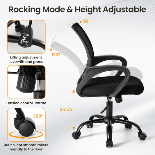 OLIXIS Office Desk Chair - Ergonomic Mid Back