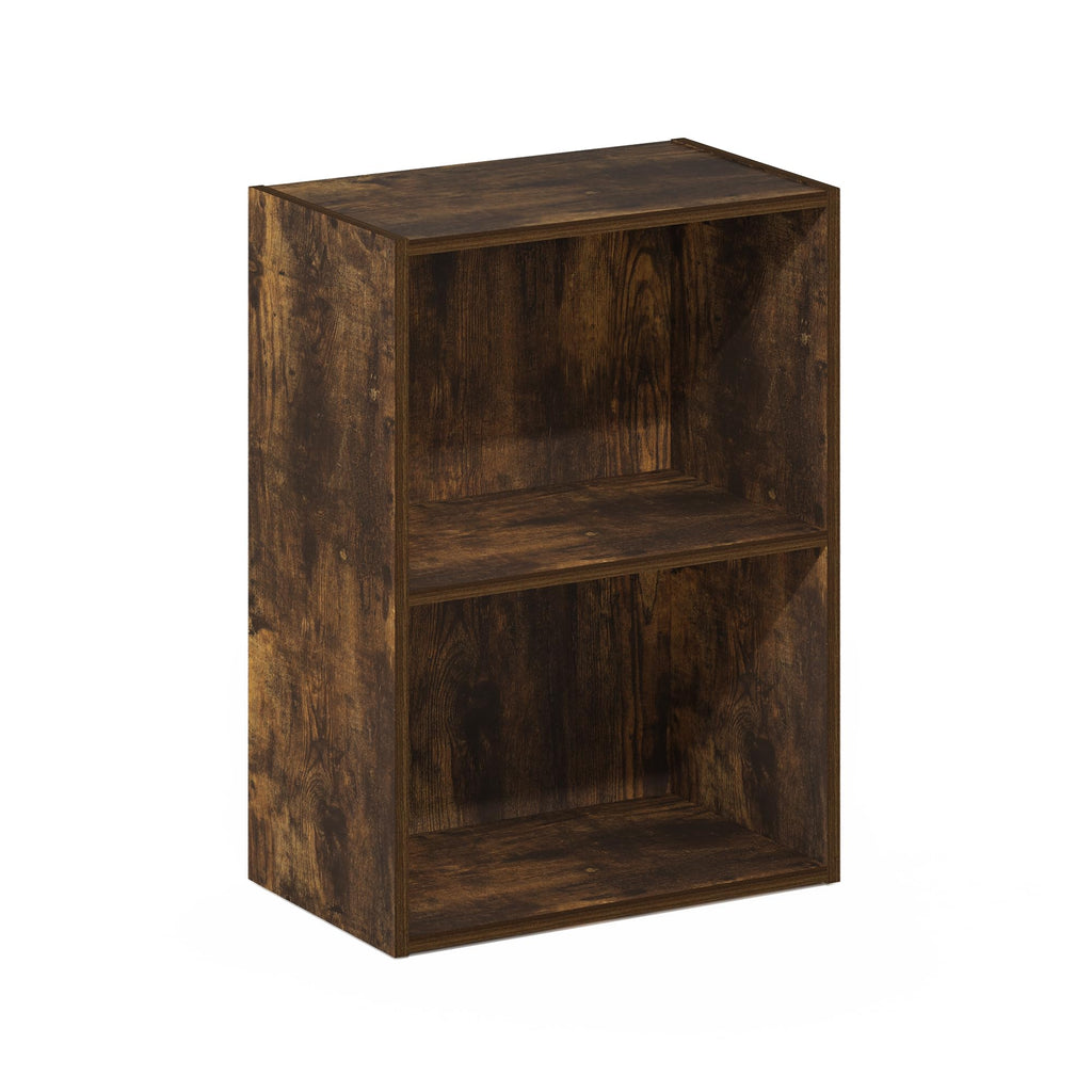 Tiered Wood Bookshelf with Open Shelving for Home Office and Living Space