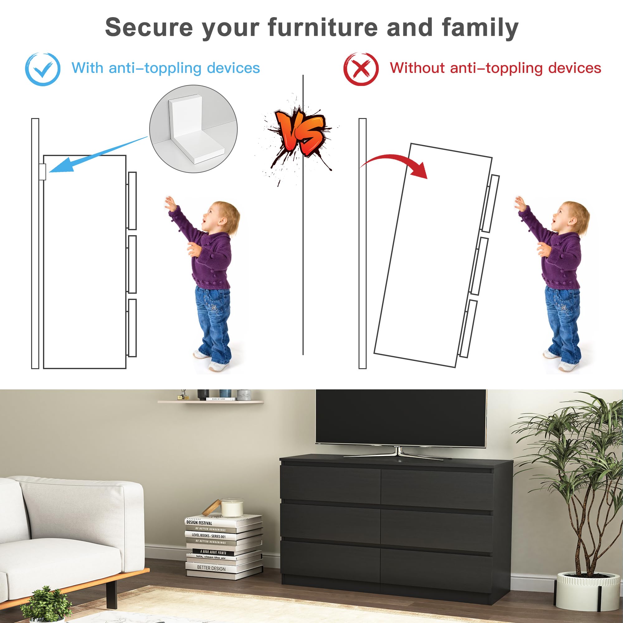 Spaco Drawer Dresser for Bedroom