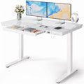 Electric Standing Desk with Glass Top, Drawer and USB Charging Ports