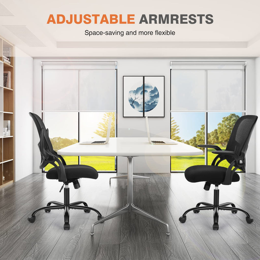 Ergonomic Mid Back Mesh Office Chair with Lumbar Support and Armrests